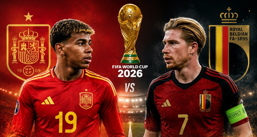 Optakt og forventede startopstillinger til VM-kvartfinalen mellem Spanien og Belgien